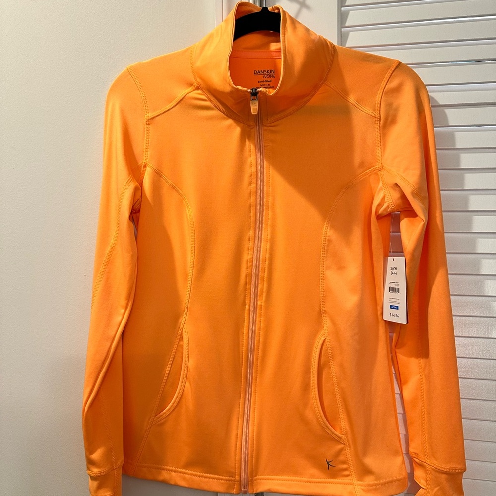 Danskin Now Orange Athletic Jacket Lightweight Performance